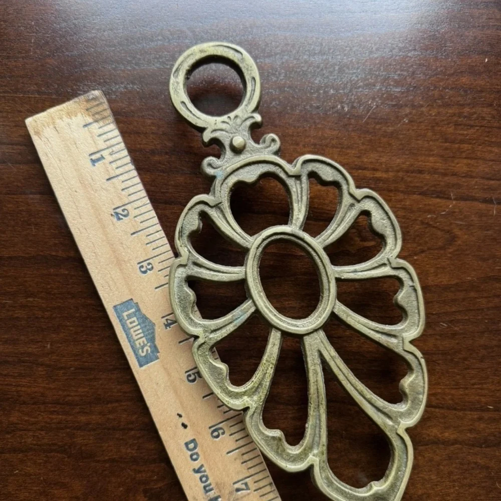 Brass Trivet Hot Holder 19th Century Antique Family Trea Pot Stand Victorian